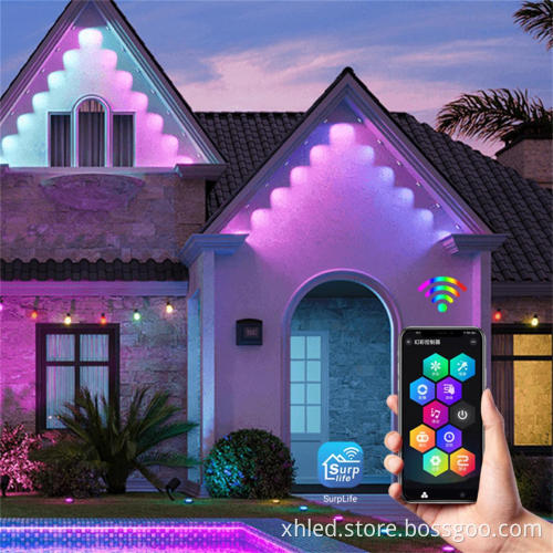 Exterior LED Holiday RGBW 24V Pixel Lights - Waterproof Outdoor Christmas Eaves Lights